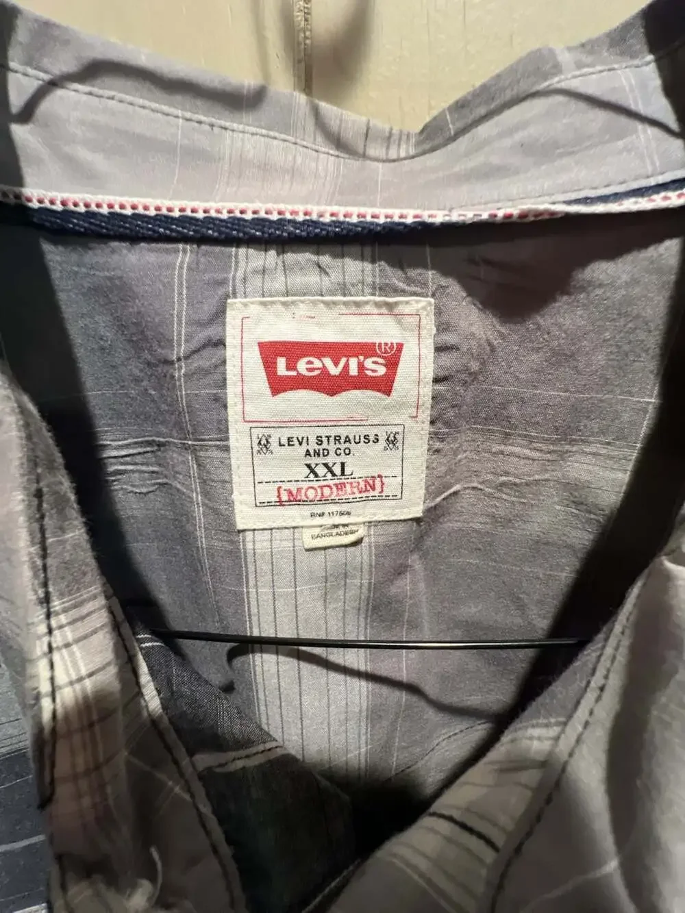 Levi's Men's Modern Western Long Sleeve Gray Plaid Pearl Snap Shirt